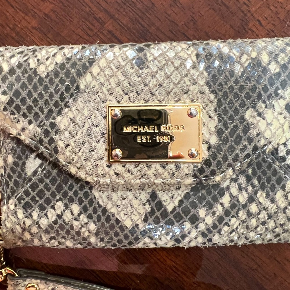 Authentic Michael Kors Python Leather Phone Case … - image 1